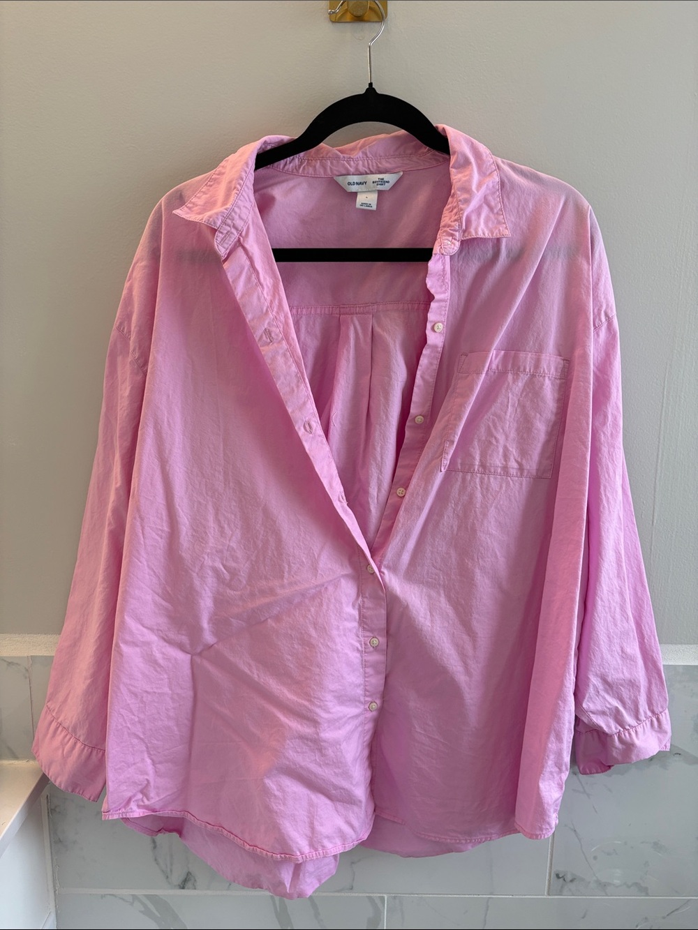 Old Navy Pink Boyfriend Button-Up Shirt